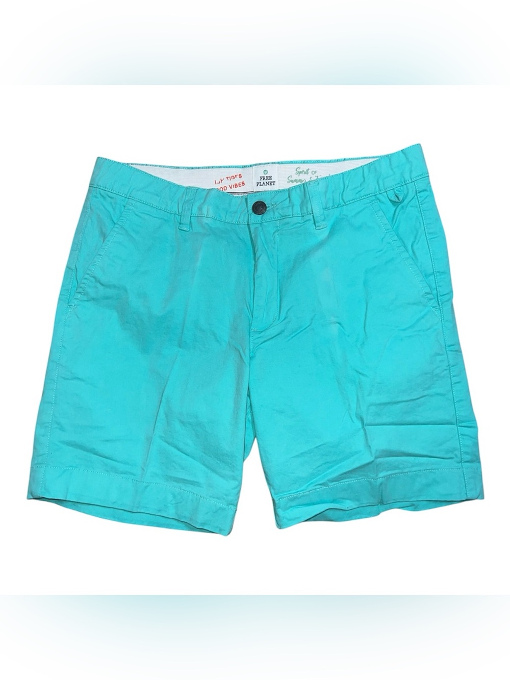 Free Planet Men’s Aqua Stretch Chino Shorts Size 32